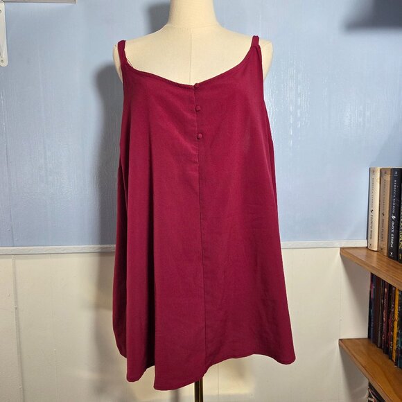 Lane Bryant 20 Burgundy Red V Neck Dressy Casual Summer Tank Top - Picture 1 of 7